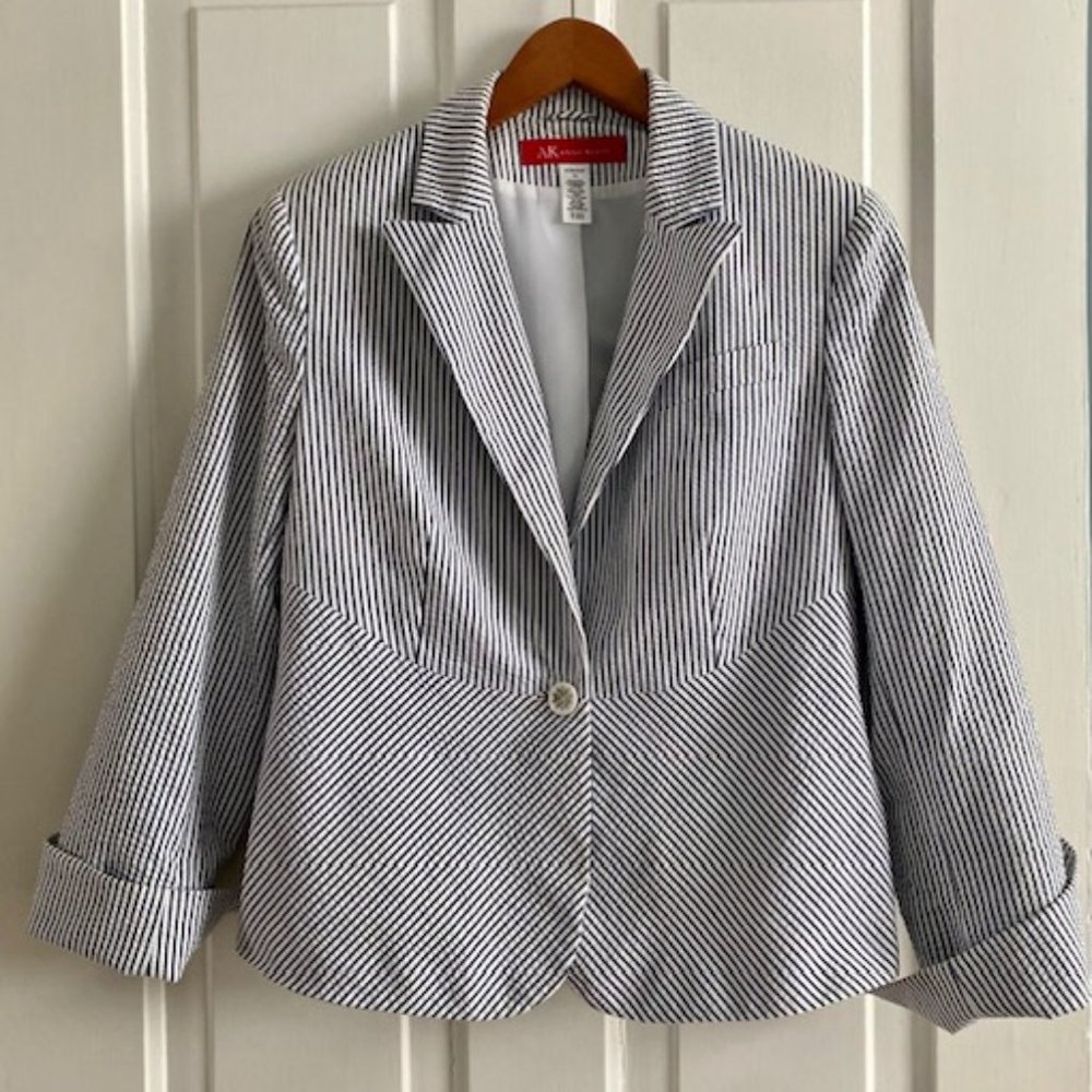 Anne Klein Seersucker Suit Jacket
